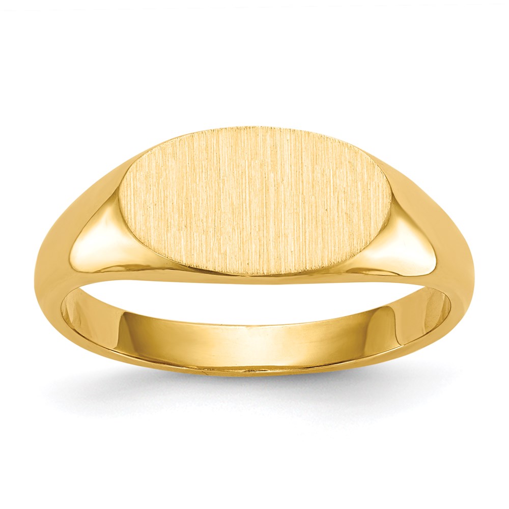 14k yellow gold 6 5x11 5mm closed back signet ring rs258