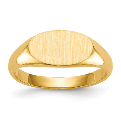 14k yellow gold 6 5x11 5mm closed back signet ring rs258