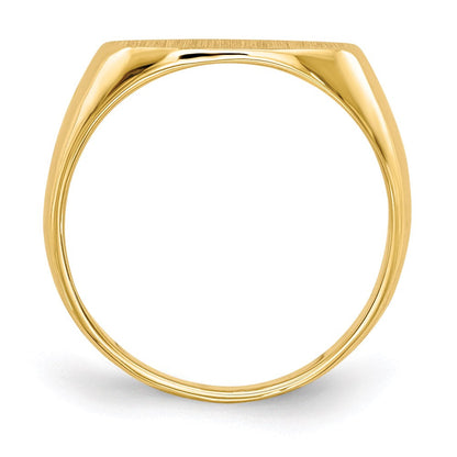 14k yellow gold 7 0x13 0mm closed back signet ring rs259