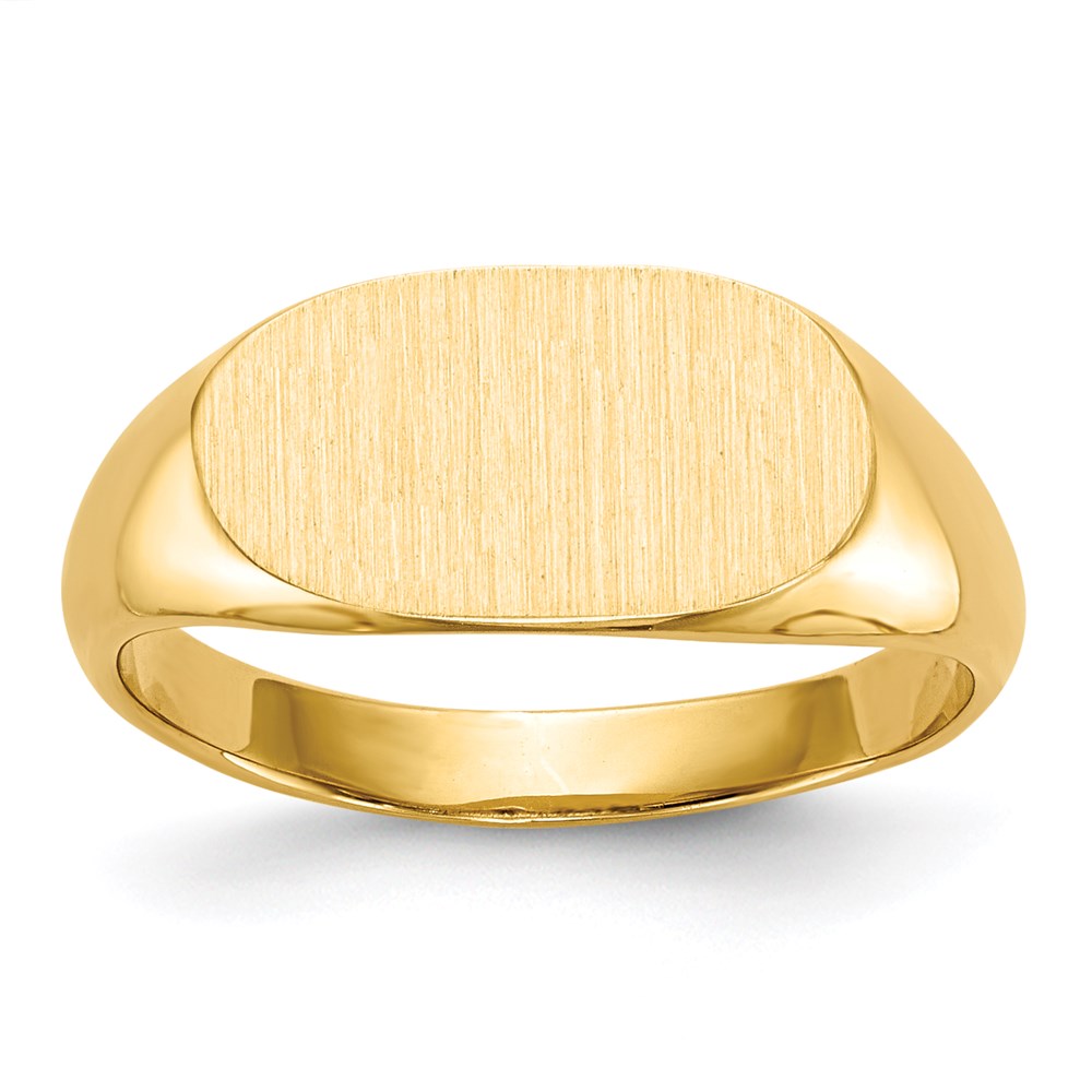 14k yellow gold 7 0x13 0mm closed back signet ring rs259