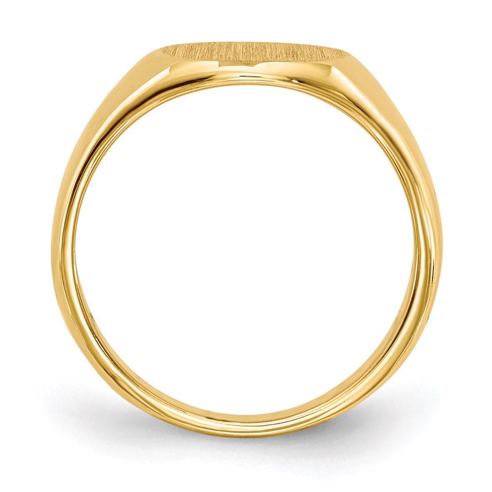 14k yellow gold 7 5x9 0mm closed back childs signet ring rs274