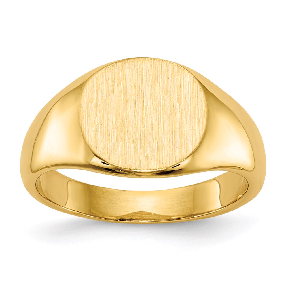 14k yellow gold 7 5x9 0mm closed back childs signet ring rs274