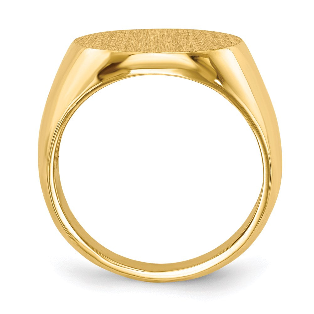 14k yellow gold 15 0x15 5mm open back signet ring rs287