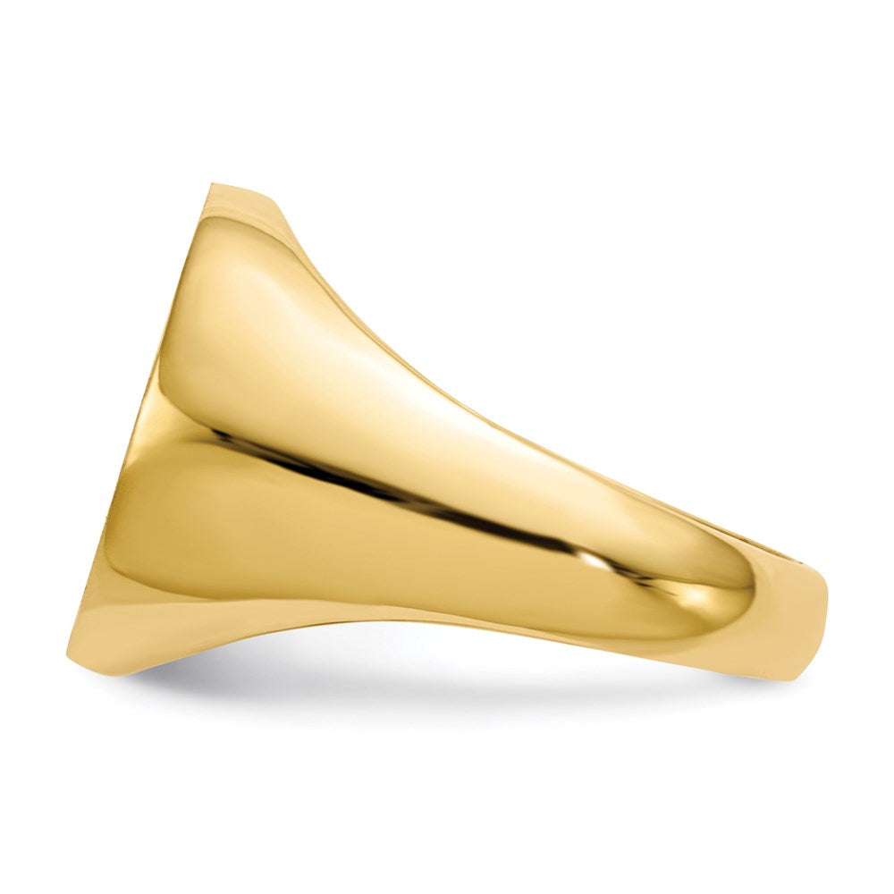 14k yellow gold 15 0x15 5mm open back signet ring rs287