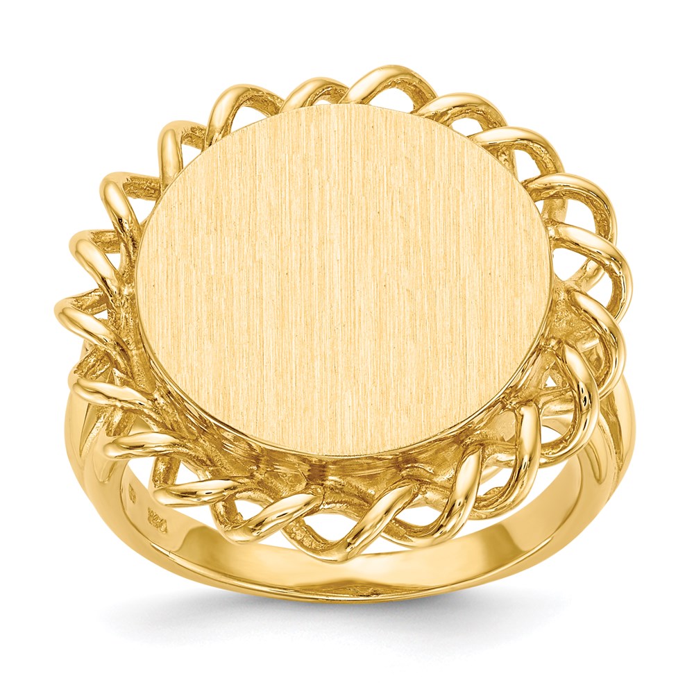 14k yellow gold 14 5x15 0mm open back signet ring rs294
