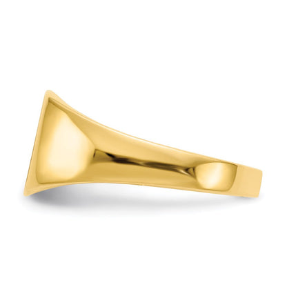 14k yellow gold 8 5x9 0mm closed back signet ring rs300