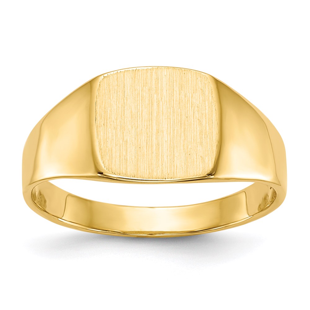 14k yellow gold 8 5x9 0mm closed back signet ring rs300