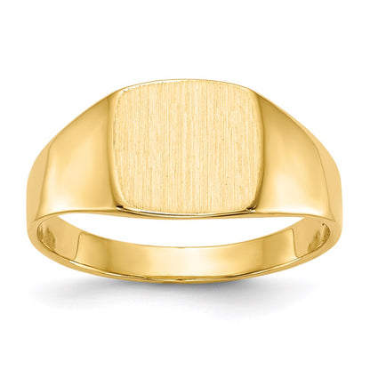 14k yellow gold 8 5x9 0mm closed back signet ring rs300