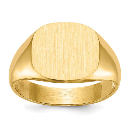 10k yellow gold 12 0x13 5mm open back mens signet ring 1rs305