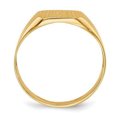 14k yellow gold 11 0x11 0mm open back mens signet ring rs335