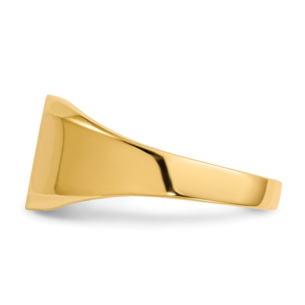 14k yellow gold 11 0x11 0mm open back mens signet ring rs335