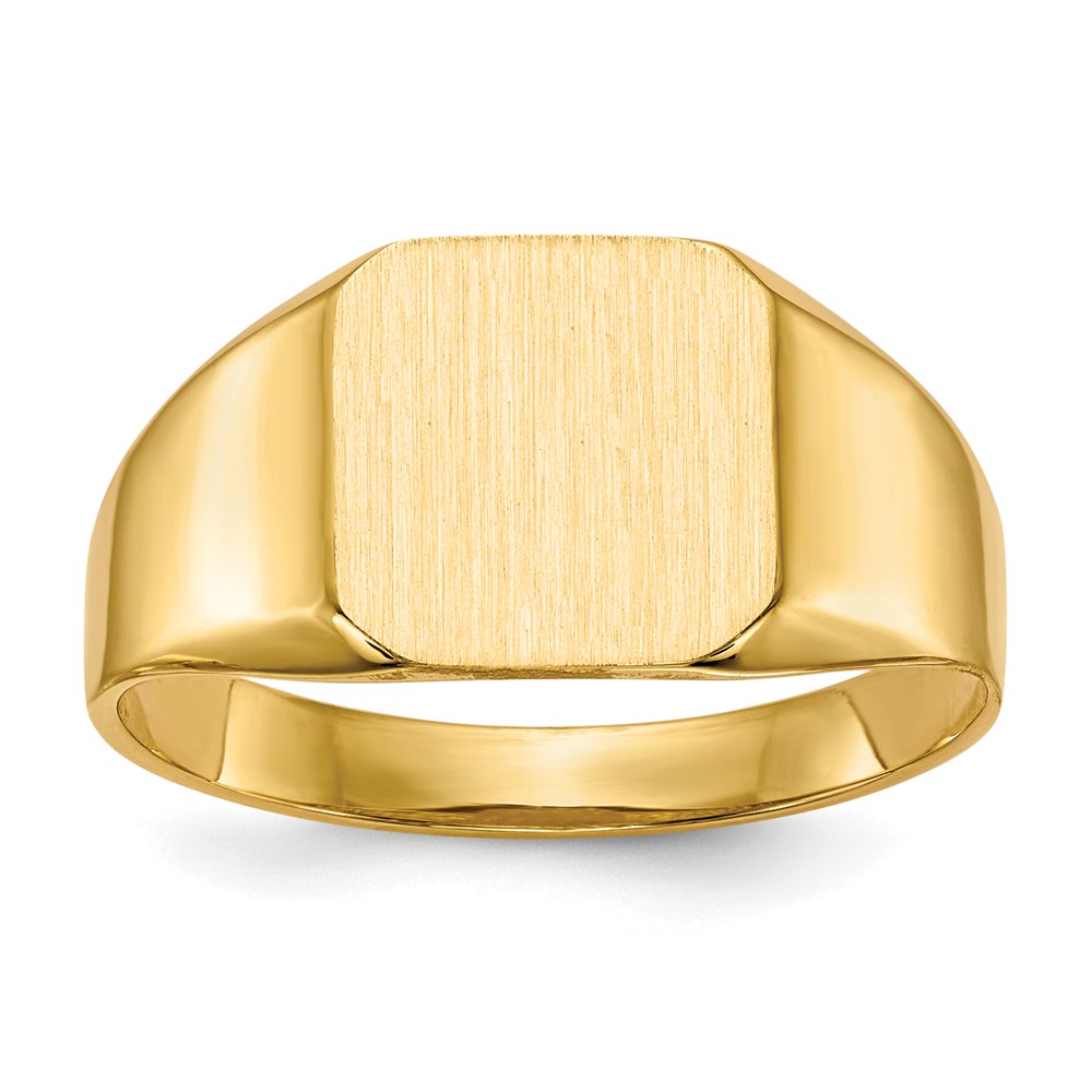 14k yellow gold 11 0x11 0mm open back mens signet ring rs335