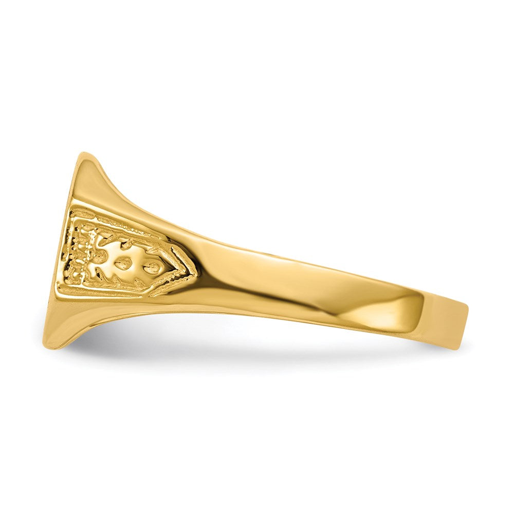 14k yellow gold 9 0x11 0mm closed back signet ring rs343