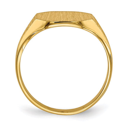 14k yellow gold 9 0x11 0mm closed back signet ring rs344