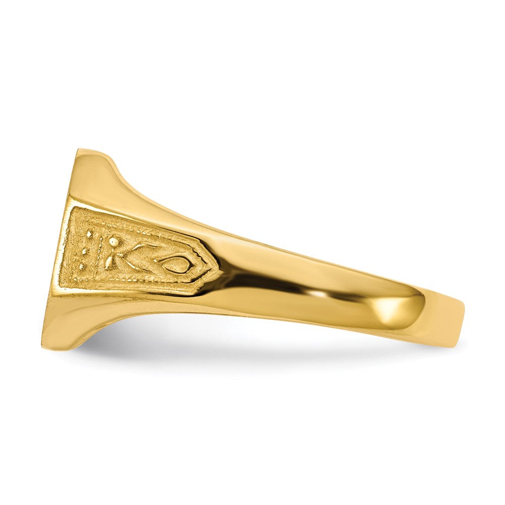 14k yellow gold 9 0x11 0mm closed back signet ring rs344