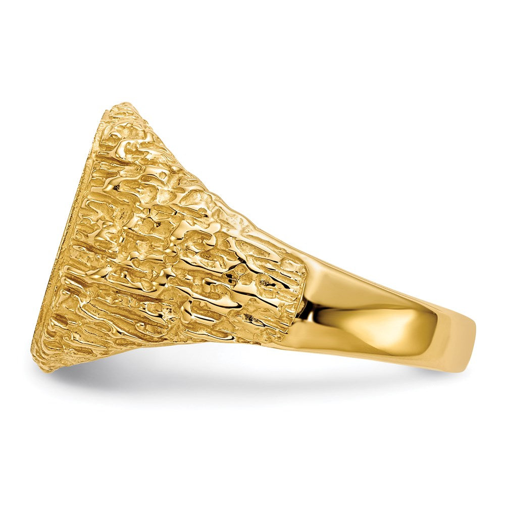14k yellow gold 13 5x13 5mm open back mens signet ring rs385