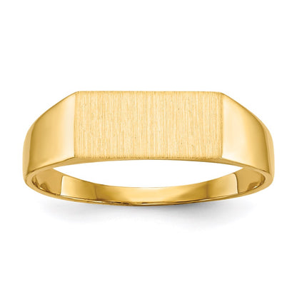 14k yellow gold 5 5 x12 0mm closed back signet ring rs401