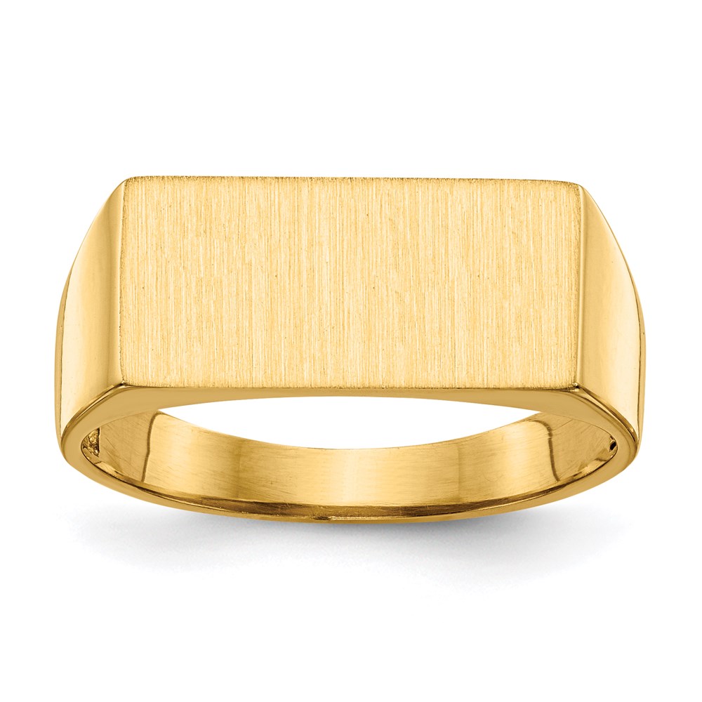 14k yellow gold 8 0x16 5mm open back mens signet ring rs410