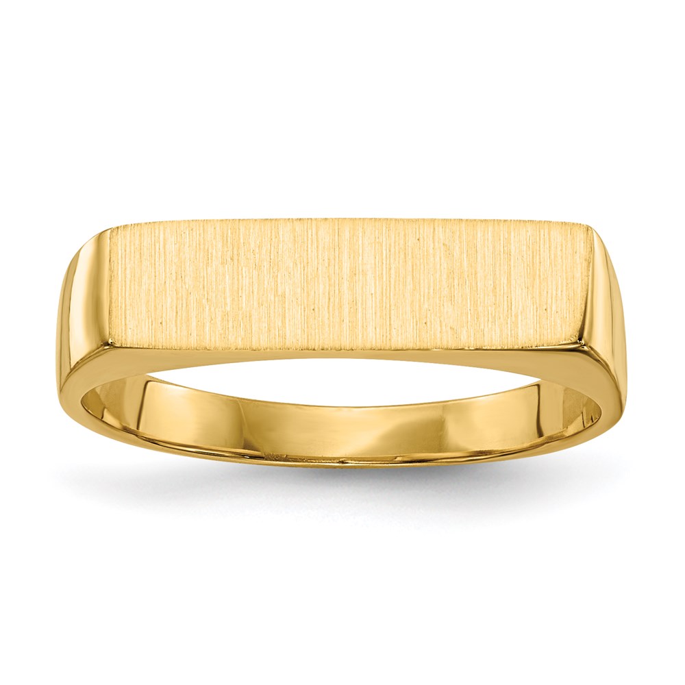 14k yellow gold 5 0x16 5mm closed back signet ring rs414
