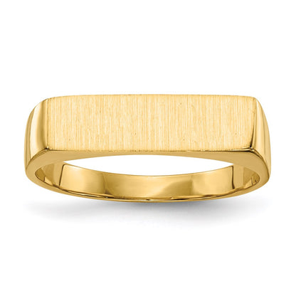 14k yellow gold 5 0x16 5mm closed back signet ring rs414