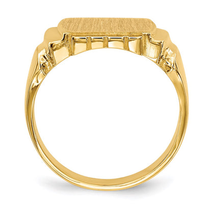 14k yellow gold 7 5x11 0mm closed back signet ring rs425