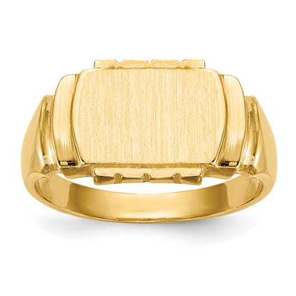 14k yellow gold 7 5x11 0mm closed back signet ring rs425