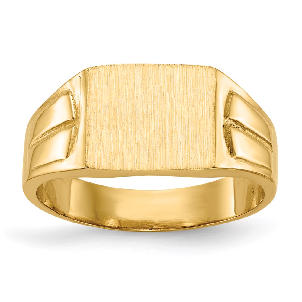 14k yellow gold 7 5x9 0mm closed back signet ring rs427