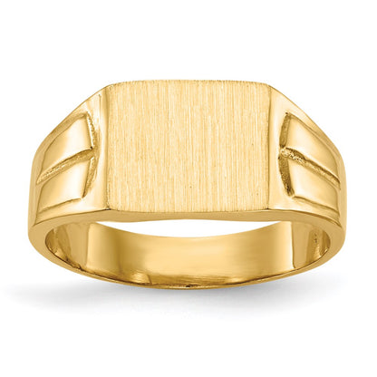 14k yellow gold 7 5x9 0mm closed back signet ring rs427