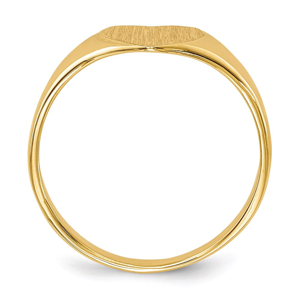 14k yellow gold 7 5x8 5mm closed back heart signet ring rs502