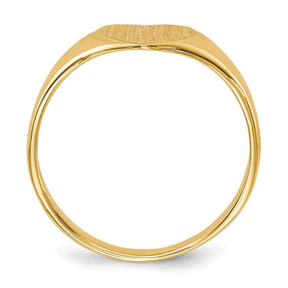 14k yellow gold 7 5x8 5mm closed back heart signet ring rs502