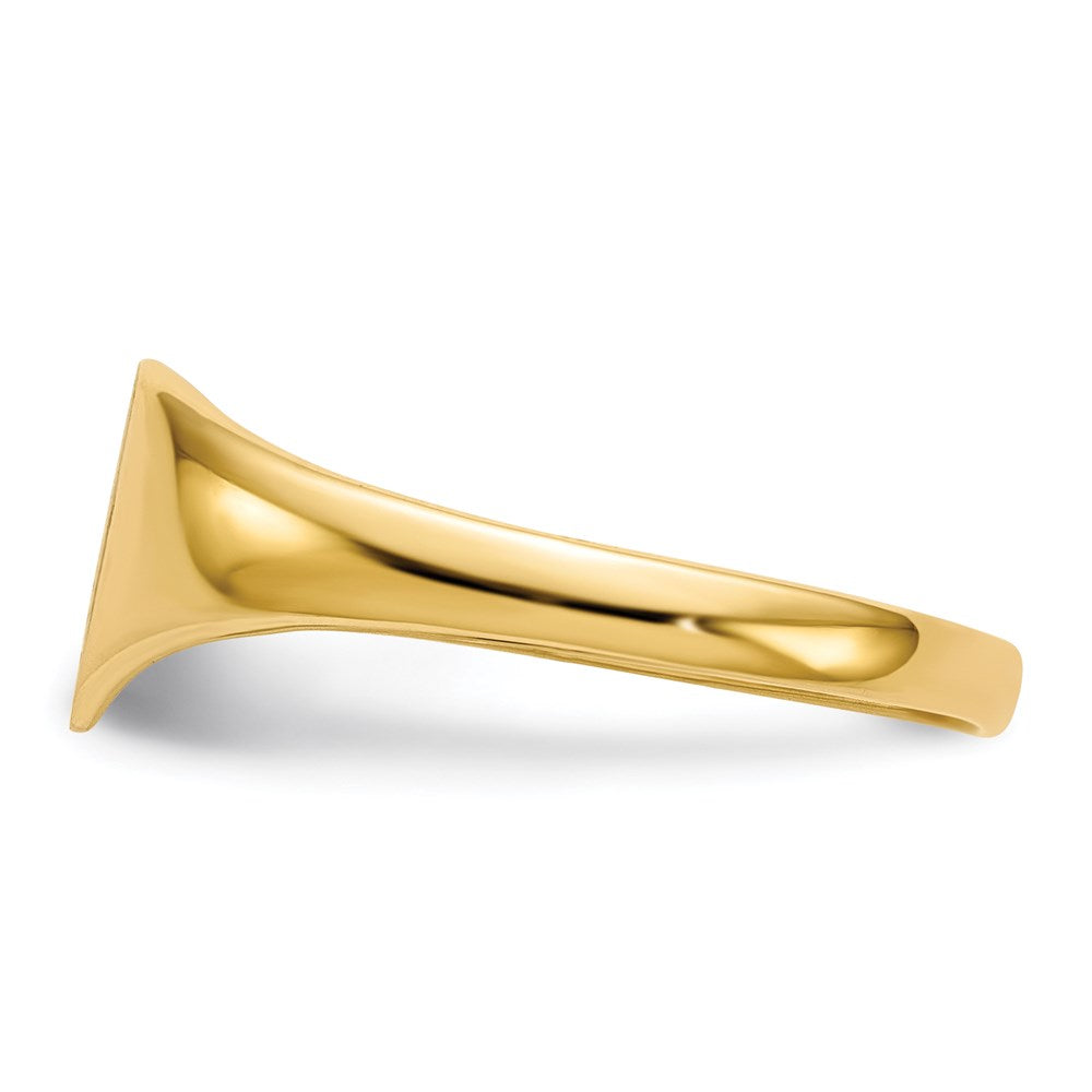 14k yellow gold 7 5x8 5mm closed back heart signet ring rs502
