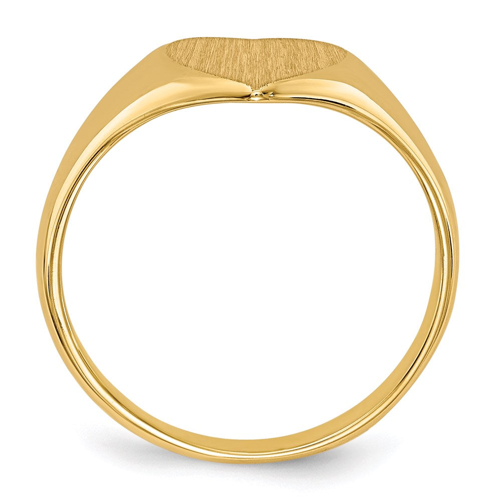14k yellow gold 9 0x9 0mm closed back heart signet ring rs503