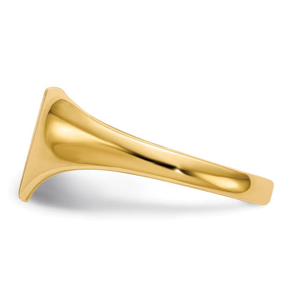 14k yellow gold 9 0x9 0mm closed back heart signet ring rs503