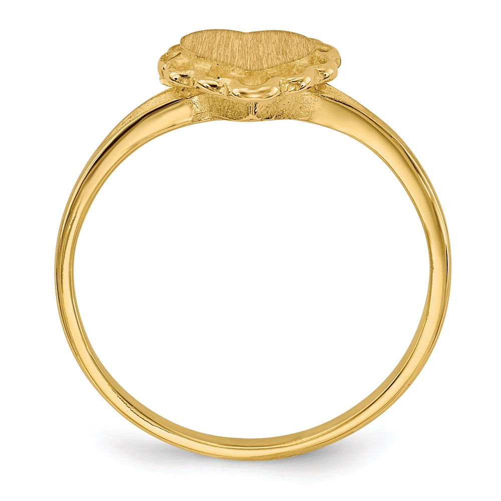 14k yellow gold 6 0x6 5mm open back heart signet ring rs511
