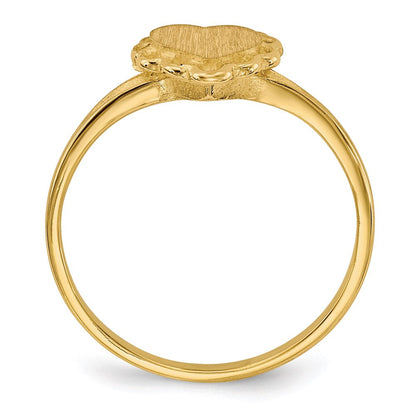 14k yellow gold 6 0x6 5mm open back heart signet ring rs511