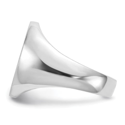 10K White Gold 18.0x14.5mm Open Back Men's Signet Ring