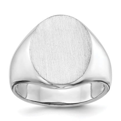 10K White Gold 18.0x14.5mm Open Back Men's Signet Ring