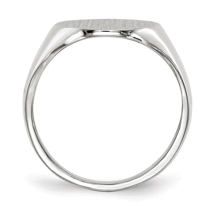14k white gold 18 5x15 0mm closed back mens signet ring rs551
