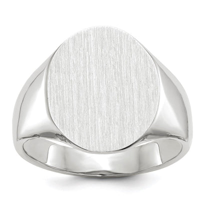 14k white gold 18 5x15 0mm closed back mens signet ring rs551