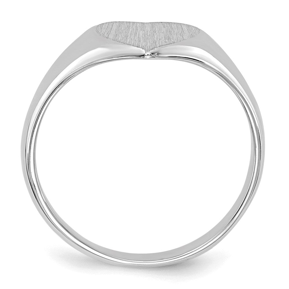 14k white gold 10 0x10 0mm closed back heart signet ring rs589