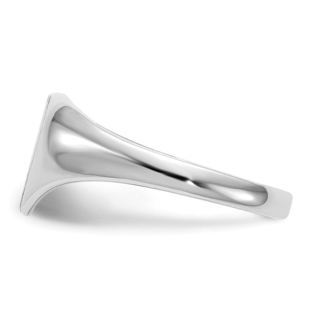 14k white gold 10 0x10 0mm closed back heart signet ring rs589