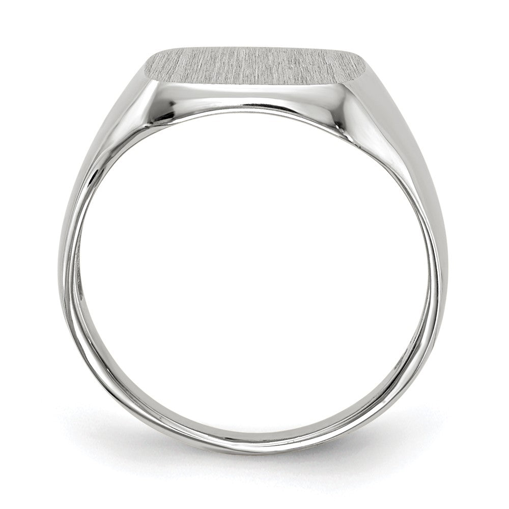 10K White Gold 11.0x10.5mm Closed Back Men's Signet Ring