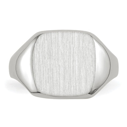10K White Gold 11.0x10.5mm Closed Back Men's Signet Ring