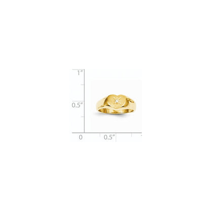 14k Yellow Gold VS Diamond signet ring