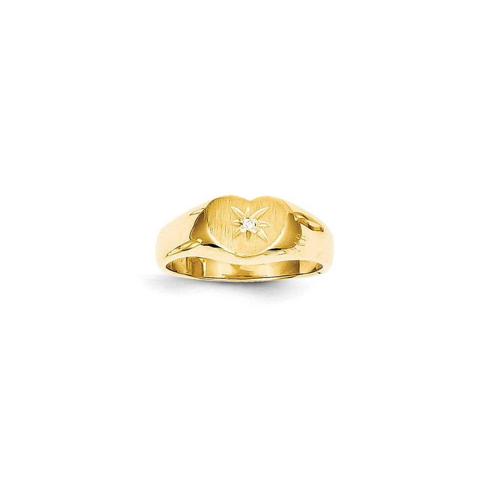14k yellow gold a real diamond signet ring rs658a