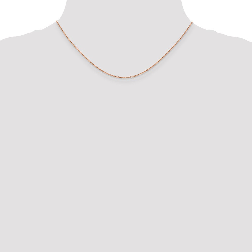 14K Rose Gold 16 inch 1.4mm Diamond-cut Cable with Lobster Clasp Chain Necklace