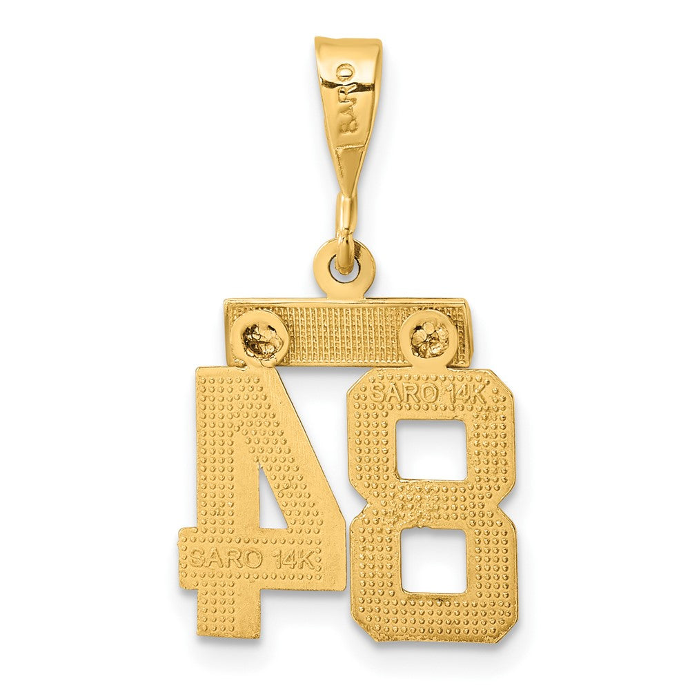 14k Yellow Gold Small Brushed Diamond-cut Number 84 Charm