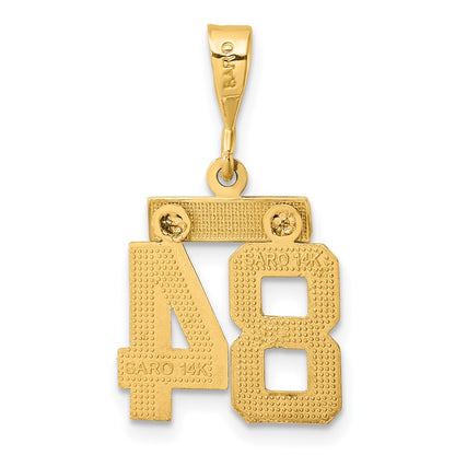 14k Yellow Gold Small Brushed Diamond-cut Number 84 Charm