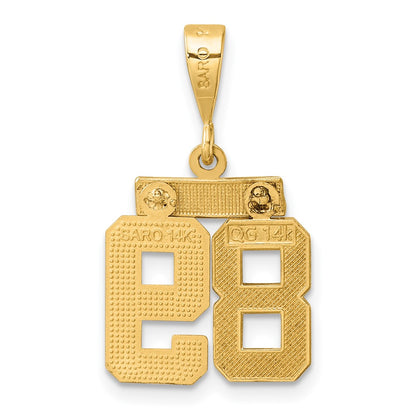 14k Yellow Gold Small Brushed Diamond-cut Number 89 Charm