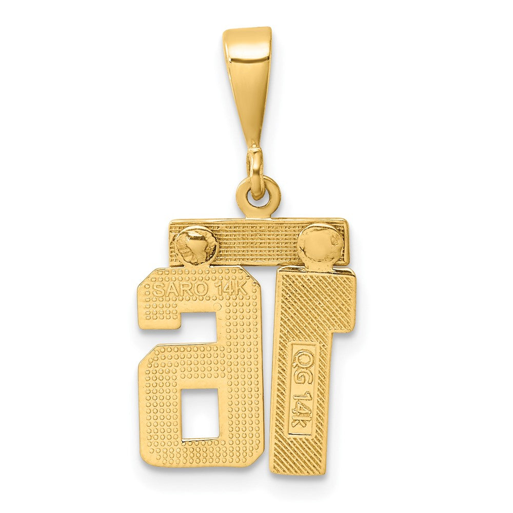 14k Yellow Gold Small Polished Number 16 Charm